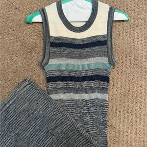 Chanel Gray and Blue Midi Dress